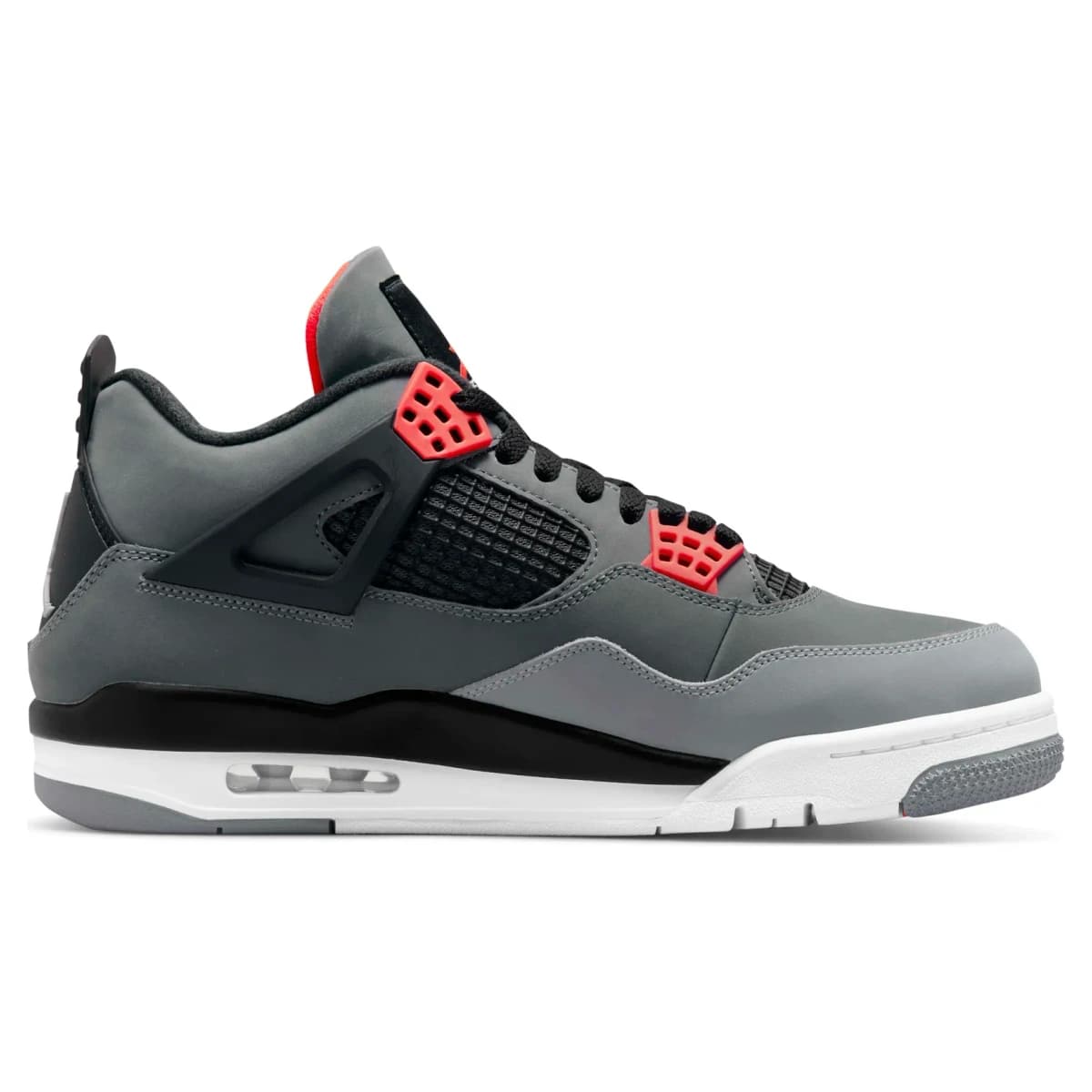 Air Jordan 4 Infrared. Vista 3 del modelo. Imagen de catálogo del producto.