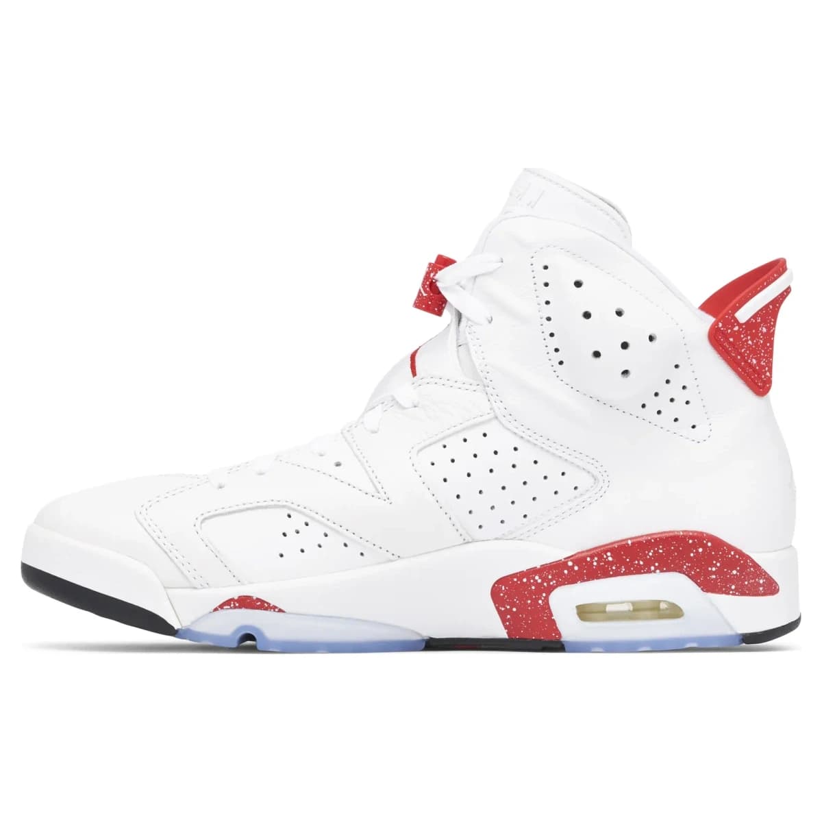 Air Jordan 6 Retro Red Oreo. Vista 2 del modelo. Imagen de catálogo del producto.