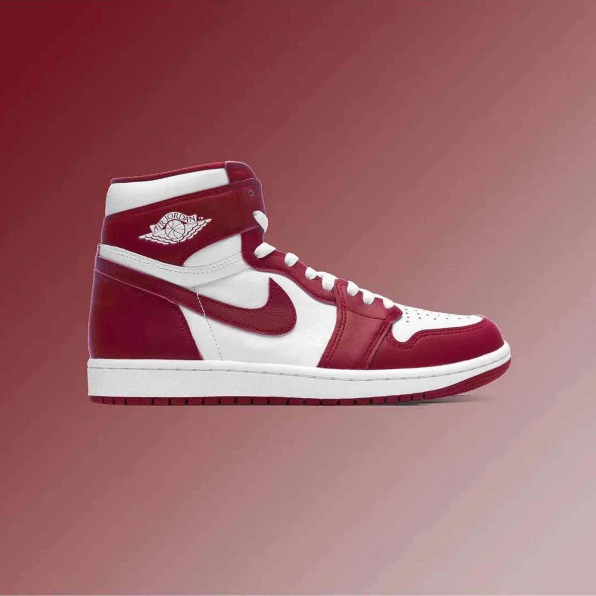 Air Jordan 1 High Artisanal Red. Vista 1 del modelo. Imagen de catálogo del producto.